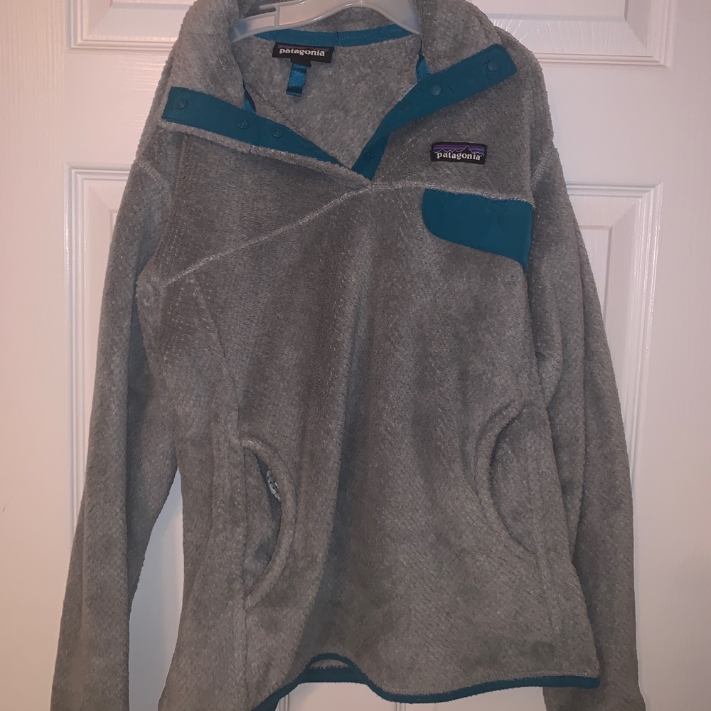 Grey and Blue Patagonia Pullover